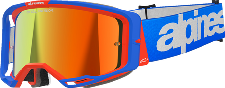 Vision 8 Goggle - Wordmark - Blue/Orange - Red Mirror