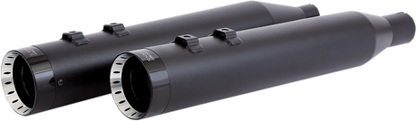 4.5\" Mufflers for Touring - Black with Turbine 2017 - 2022
