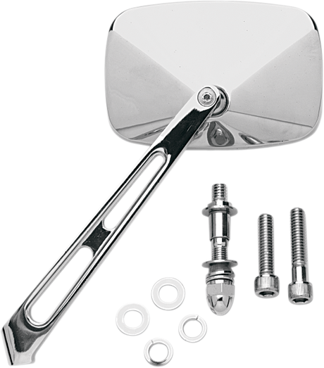 Mirror with Air Stem - Side View - Rectangle - Chrome - Left/Right - Each