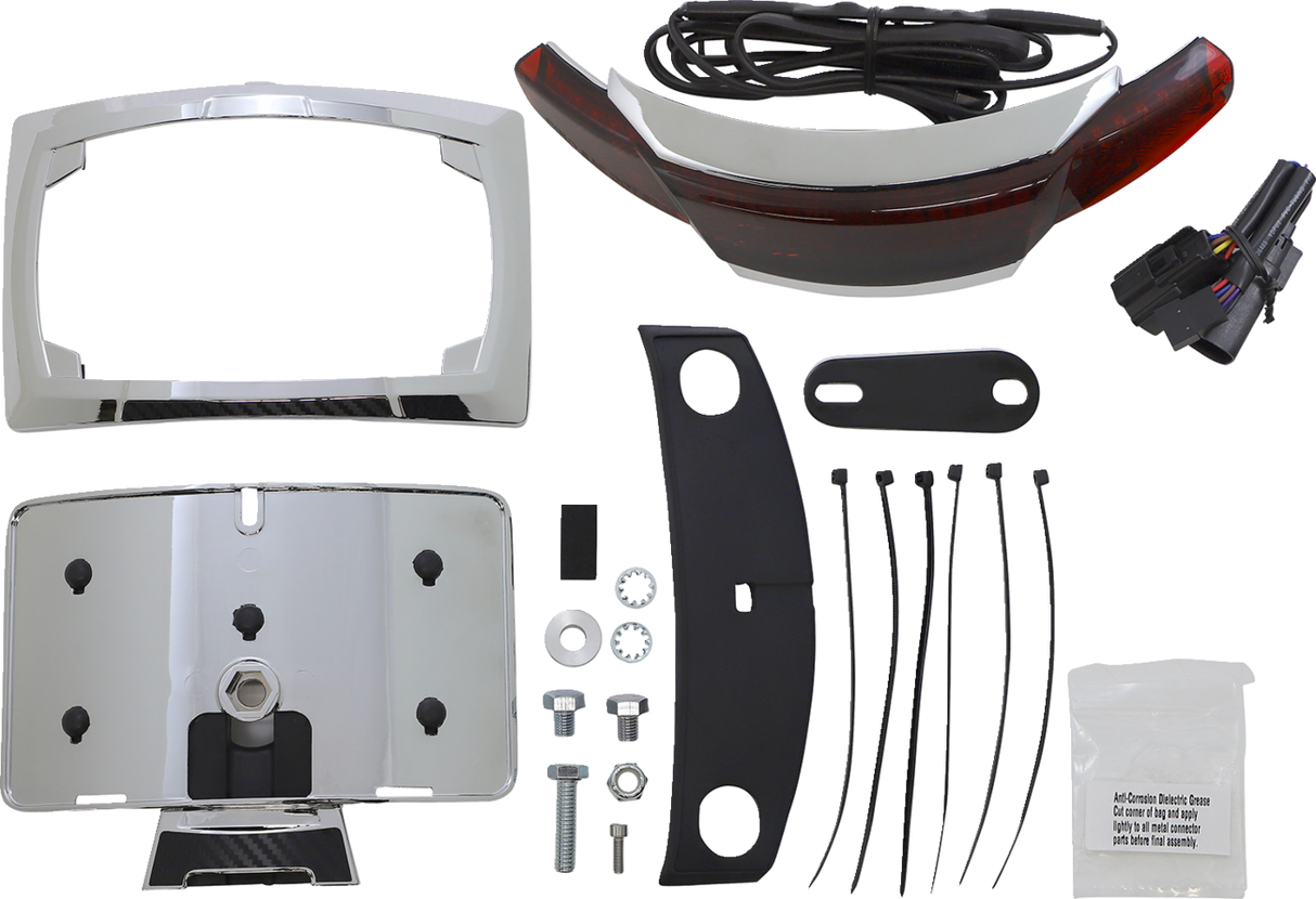 Taillight/License Plate Frame - Chrome - Red Lens 2014 - 2021