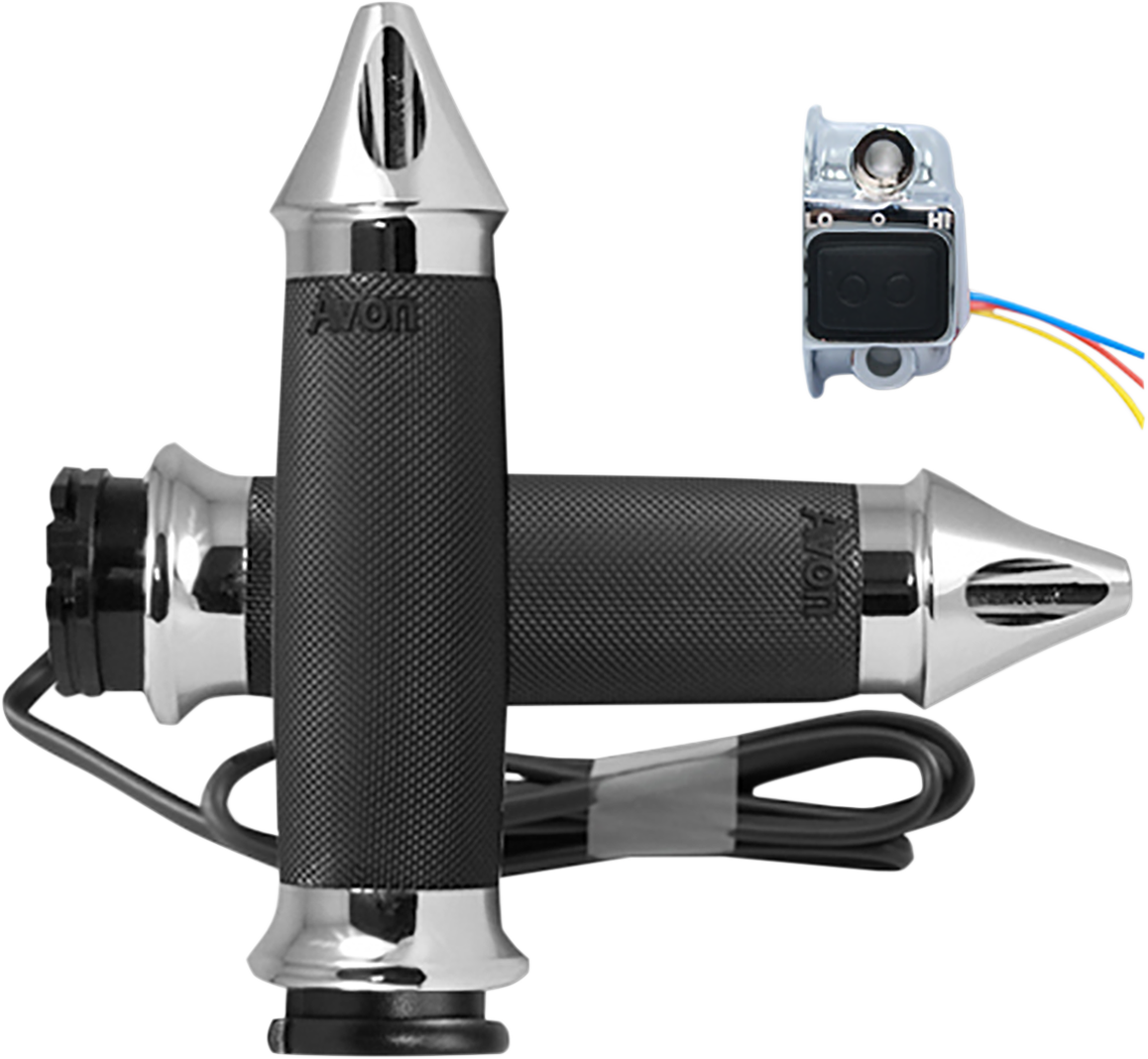 Grips - Heated - Custom Contour - Spike - Cable - Chrome 1986 - 2022