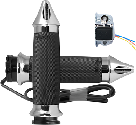 Grips - Heated - Custom Contour - Spike - Cable - Chrome 1986 - 2022