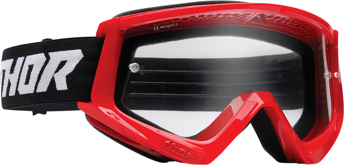 Combat Goggle - Racer - Red/Black - Clear Lens