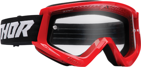 Combat Goggle - Racer - Red/Black - Clear Lens