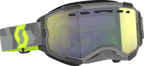 Fury Snow Cross Goggle - Light Gray/Neon Yellow - Enhancer Yellow Chrome