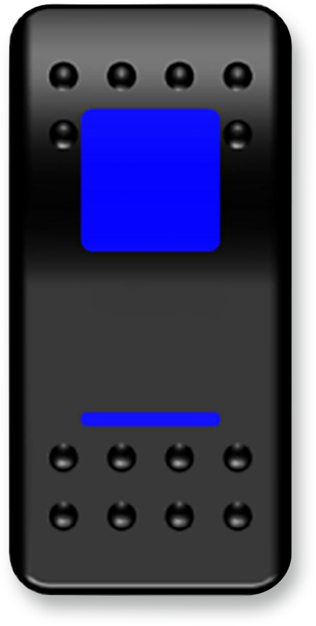Rocker Switch - On/Off - Blue