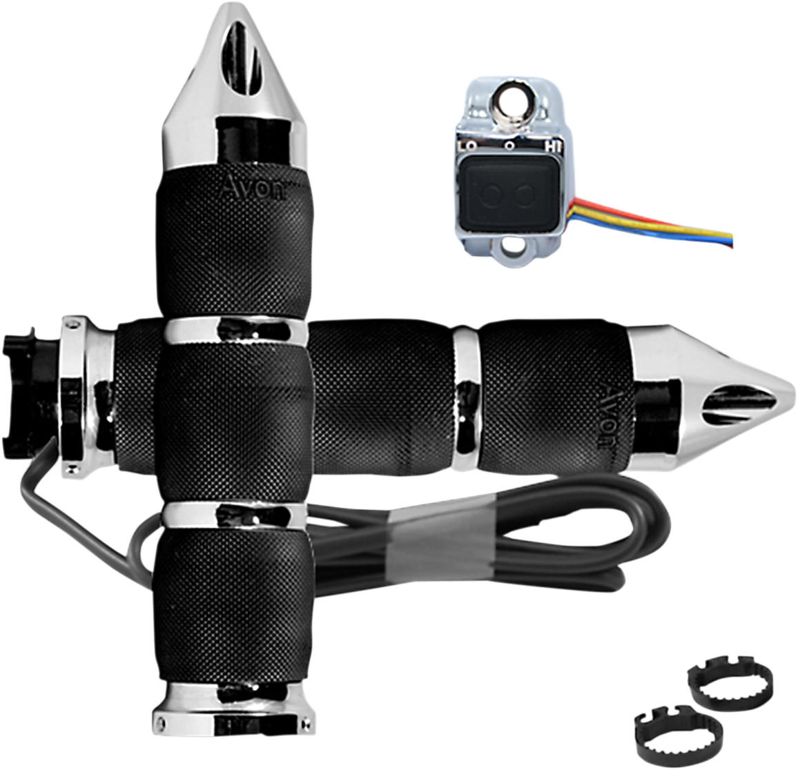 Grips - Heated - Air Cushion - Spike - Metric - Chrome 1984 - 2023