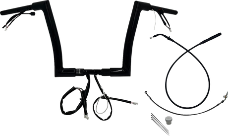 1-1/2\" EZ Install Flat Top Handlebar - 12\" - Black 2023 - 2024