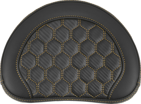 RoadSofa™ Sissy Bar Pad - Honeycomb - Gold Stitching