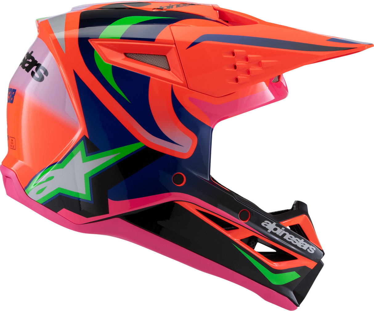 Youth SM3 Helmet - Deegan - Gloss Orange Fluo/Purple/Pink Fluo - Small