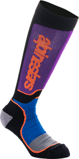 Youth MX Plus Socks - Black/Purple/Blue/Orange - Medium/Large