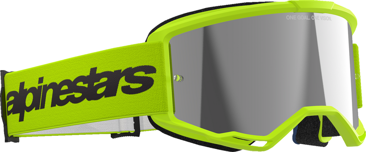 Vision 3 Goggle - Wordmark - Yellow Fluo - Silver Mirror Lens