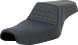 Step-Up Seat - Honeycomb - Blue Stitching - 3.3 Gal Tank - Sportster \'04-\'22 2004 - 2022