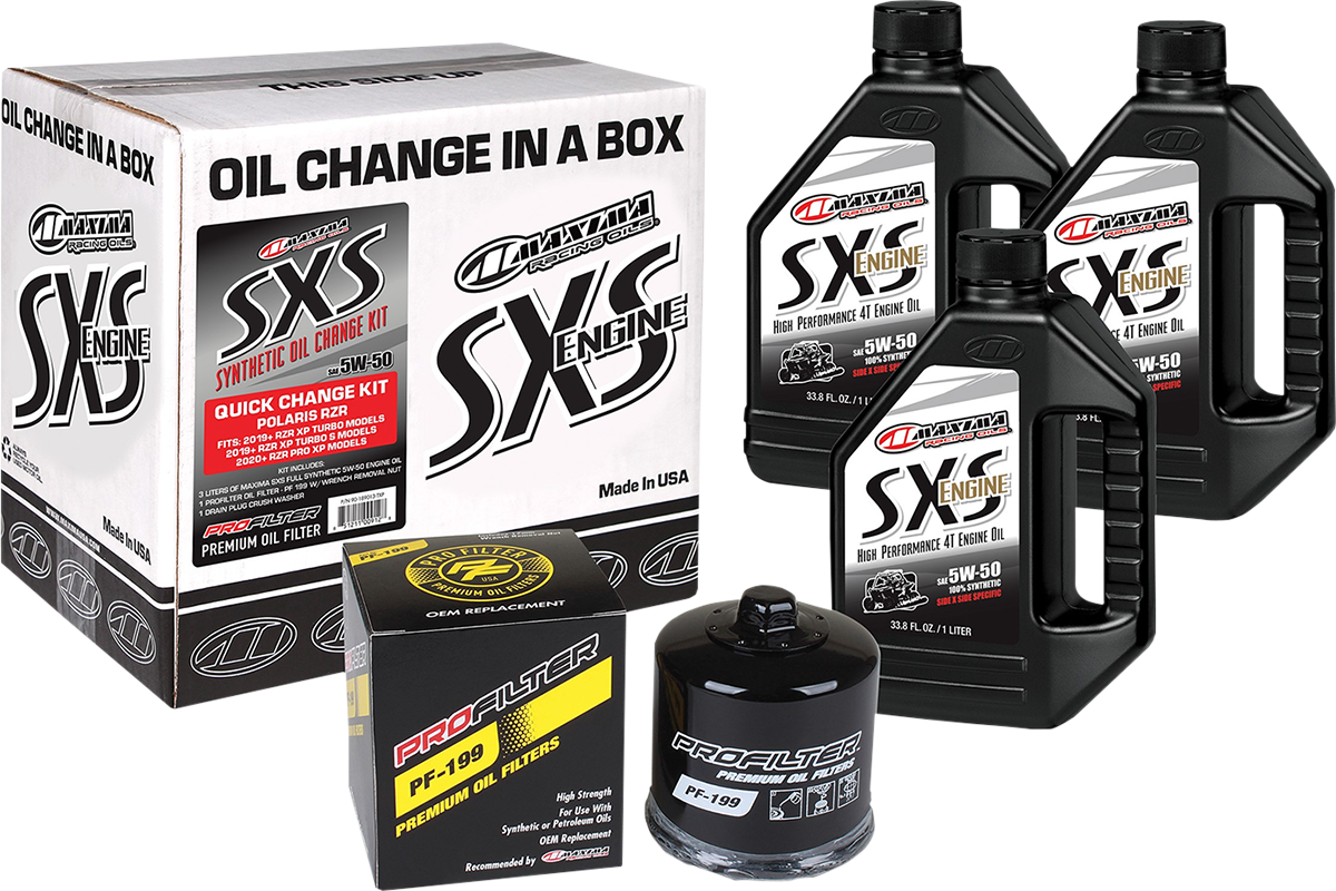 SXS Synthetic Oil Change Kit - Polaris Turbo - 5W-50 2019 - 2021