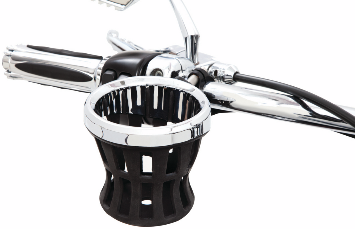 Drink Holder - Gen 2 - Chrome - Chrome 1-1/8\"/1-1/4\" Handlebar Mount