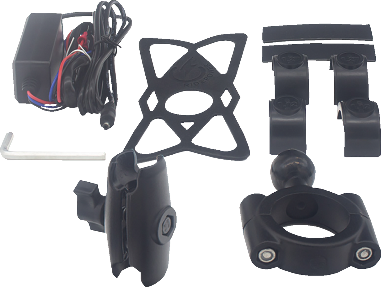 Metal Phone Holder - Inductive Charging 1-1/2\" Bar Mount