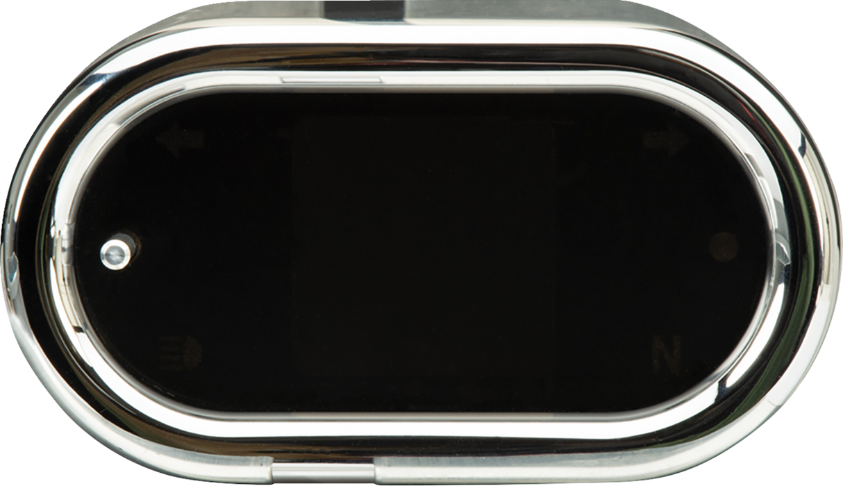 Handle Bar Mount Speedometer - With Signals - Oval - Chrome