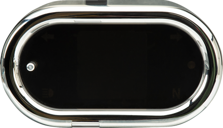 Handle Bar Mount Speedometer - With Signals - Oval - Chrome