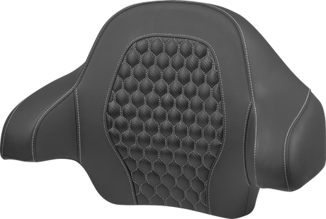 Tour Pack Backrest Pad - Honeycomb - Silver Stitching - FLH/FLT \'14-\'24 2014 - 2024