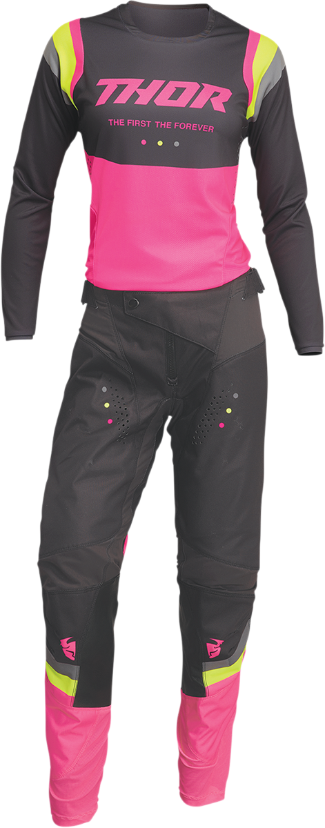 Women\'s Pulse Rev Pants - Charcoal/Pink - 3/4