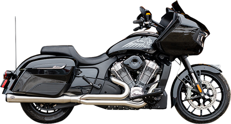 2-into-1 Qualifier Exhaust System - Brushed Stainless Steel - Race Only - Indian with PowerPlus 2020 - 2025