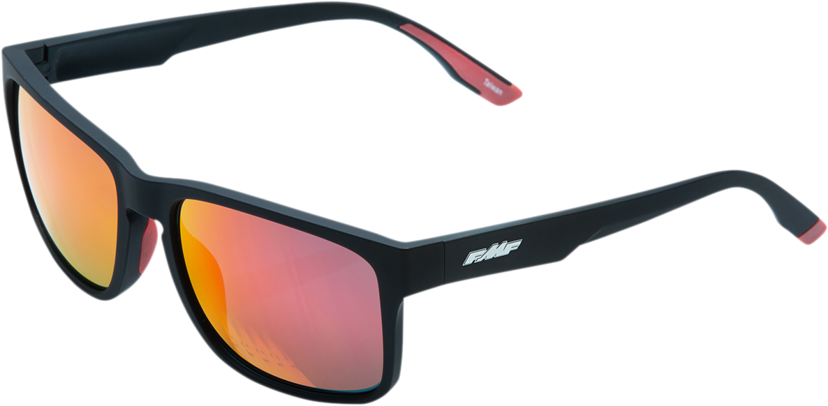 Gears Sunglasses - Matte Black - Red Mirror Lens