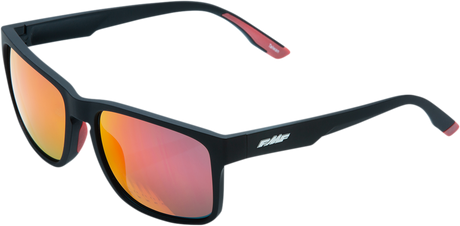 Gears Sunglasses - Matte Black - Red Mirror Lens