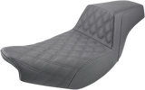 Step-Up Seat - Front Lattice Stitch/Rear Smooth - Black - Indian 2014 - 2021