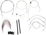 Handlebar Cable/Brake Line Kit - Complete - 18\" Ape Hanger Handlebars - Stainless Steel 2000 - 2006