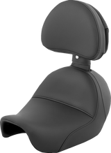 Heels Down Solo Seat - With Backrest - Plain - Black - Dyna 2006 - 2017