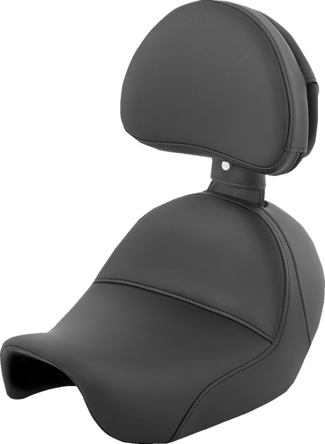 Heels Down Solo Seat - With Backrest - Plain - Black - Dyna 2006 - 2017