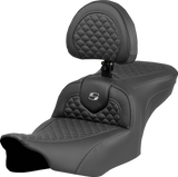 Roadsofa™ Seat - Dragon Scale Stitch - Gray Stitch - w/ Backrest - FLTR/FLHX \'23-\'24 2023 - 2024