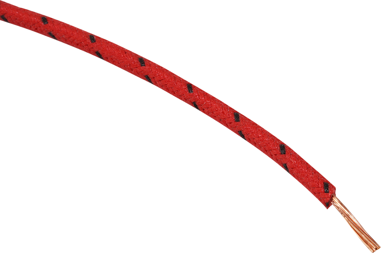 25\' Cloth-Braided Wire Spool - 16 Gauge - Red/Black