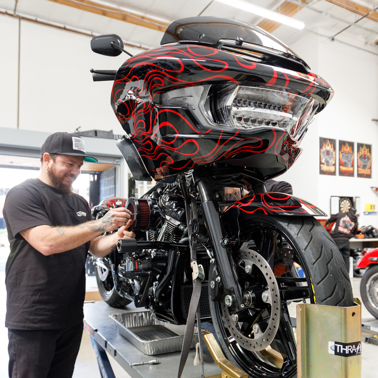 BA Air Cleaner Kit - Black/Clear with Red Filter - M8 2023 - 2024