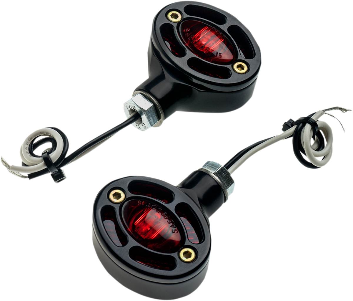 LED Turn Signals - Black with Red LEDs