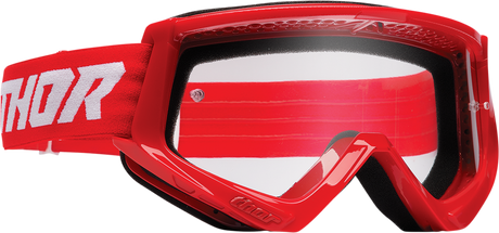 Combat Goggle - Racer - Red/White - Clear Lens