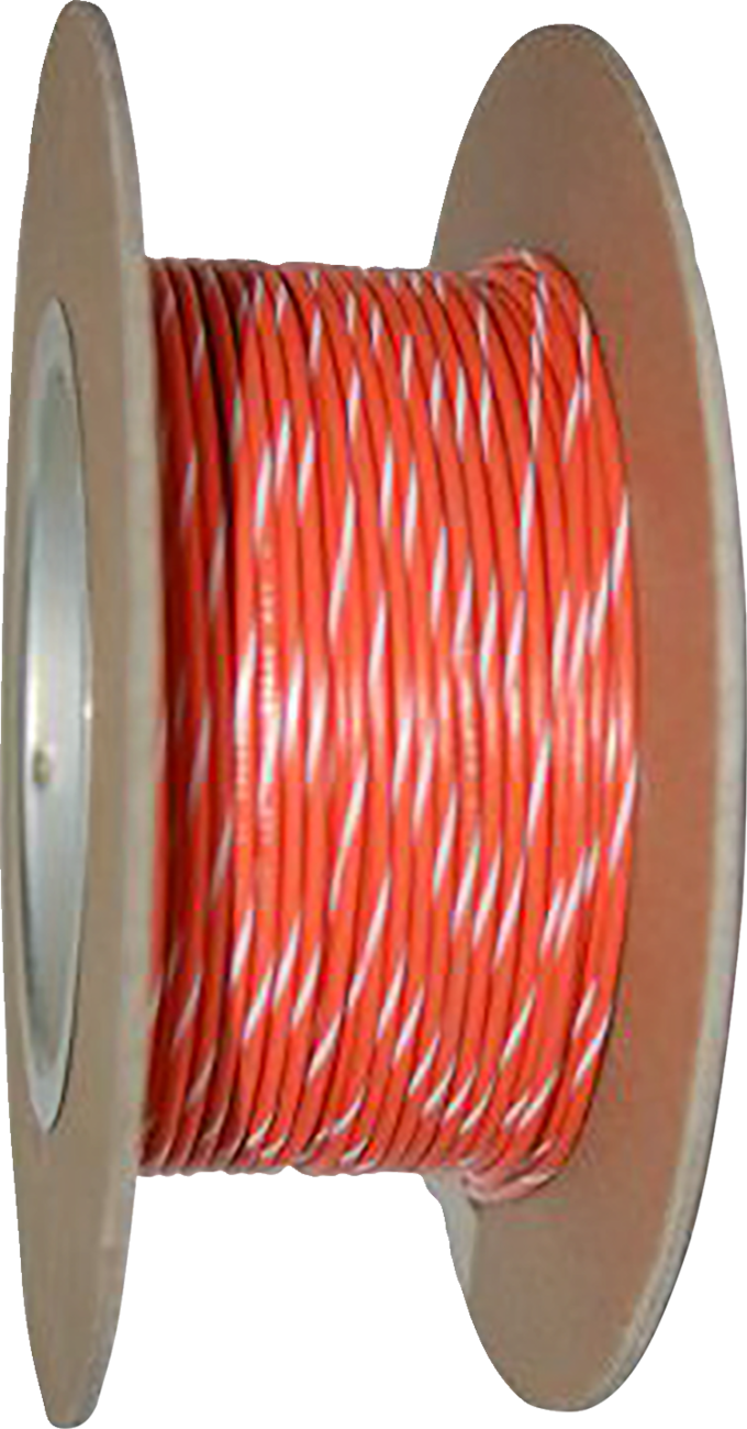 100\' Wire Spool - 20 Gauge - Orange/White