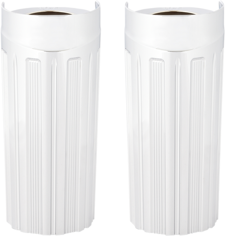Fork Boot Covers - +2\" - Chrome - 10-Gauge - FLHT 1986 - 2013