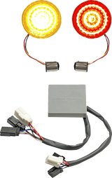 Solid Amber Turn, Red Run/Brake w/ Brake Strobe for Sportster 2014 - 2022