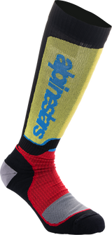 Youth MX Plus Socks - Black/White/Yellow/Blue - Medium/Large