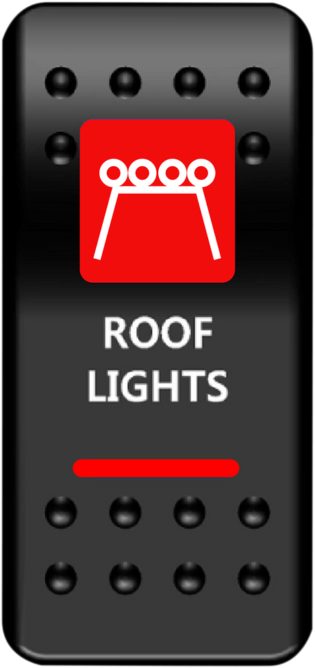 Rocker Switch - Roof Light - Red