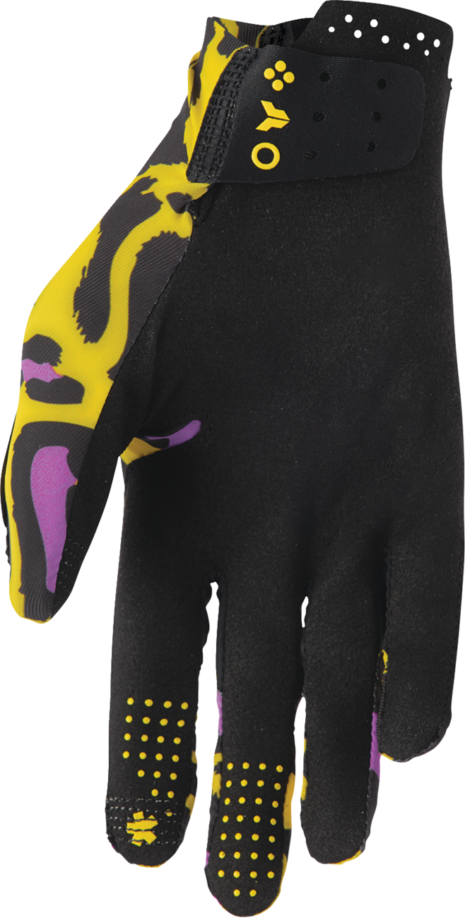 SPORTMODE Cheetah Gloves - Yellow/Purple - Medium