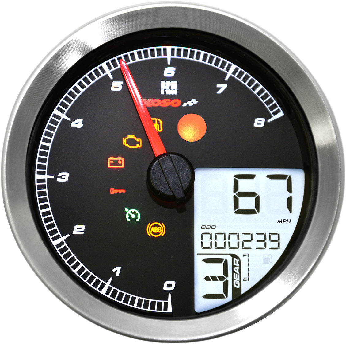 Multi-Function Speedometer/Tachometer - HD-04 - Chrome 2004 - 2019