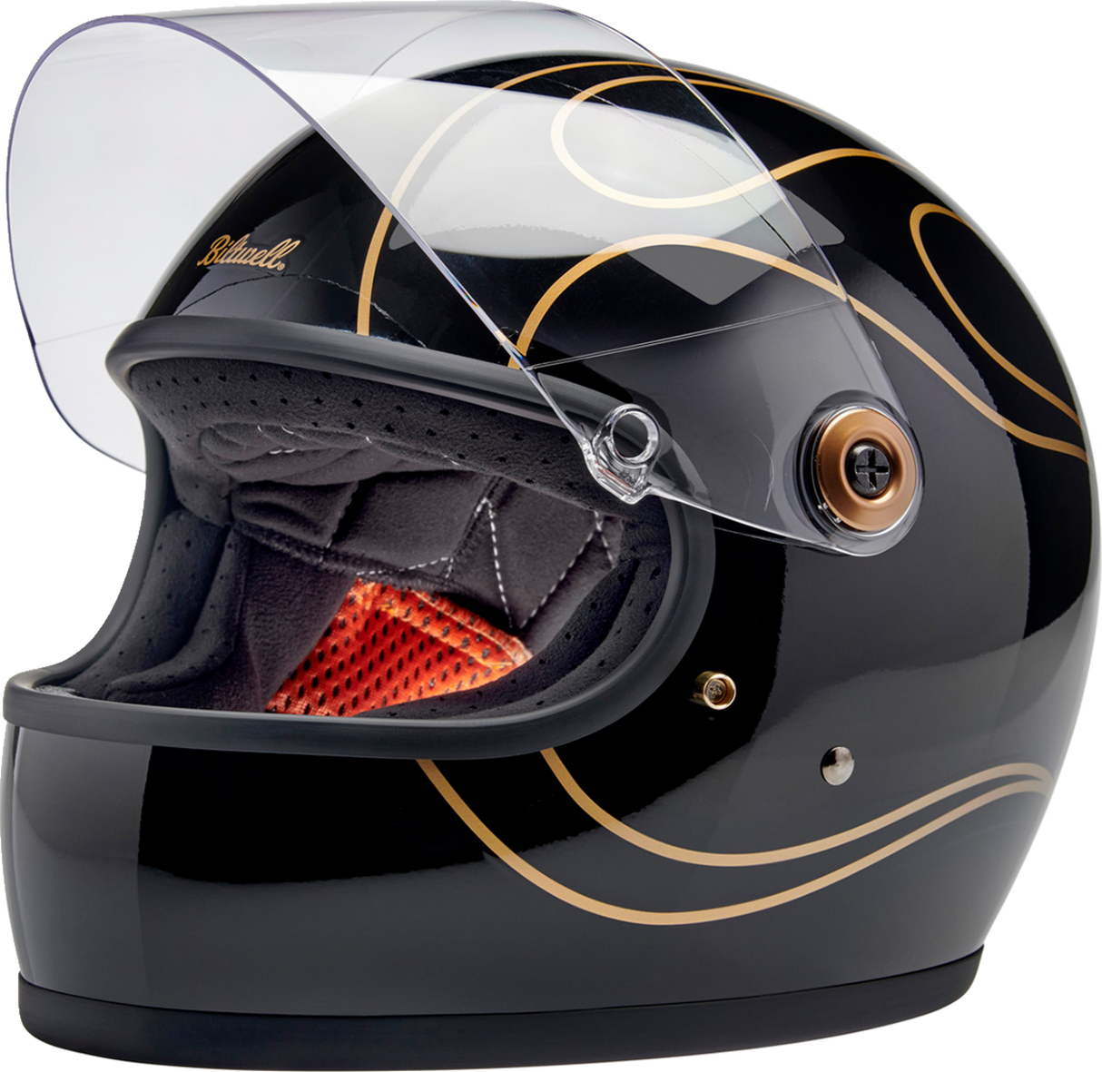 Gringo S Helmet - Gloss Black Flames - Small