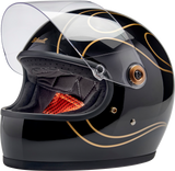 Gringo S Helmet - Gloss Black Flames - Small