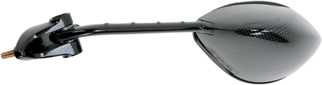 Mirror - Side View - Black/Carbon Fiber - Rectangle - Left - Kawasaki 2006 - 2009