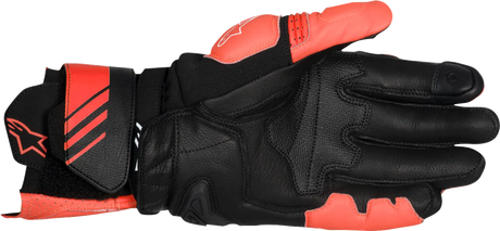 GP Plus R V3 Leather Gloves - Bright Red/Fluo Red/Black - 2XL
