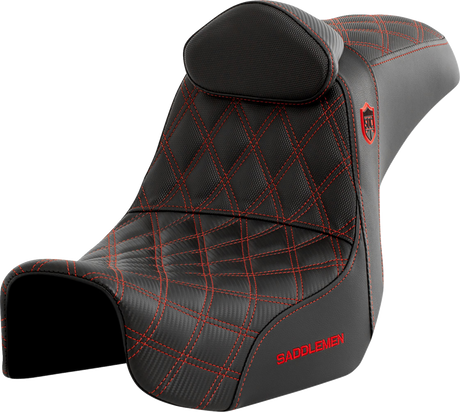 Pro Series SDC Performance Seat - with Backrest - Red Stitch - Dyna \'06-\'17 2006 - 2017