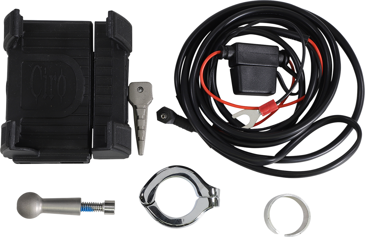 Premium Holder W/Charger - Chrome Mount