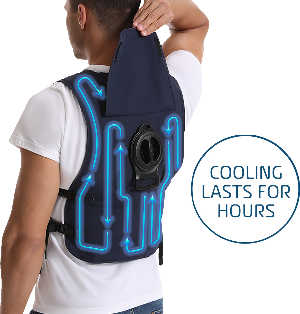 5V Touch Button Circulatory Cooling Vest - Blue